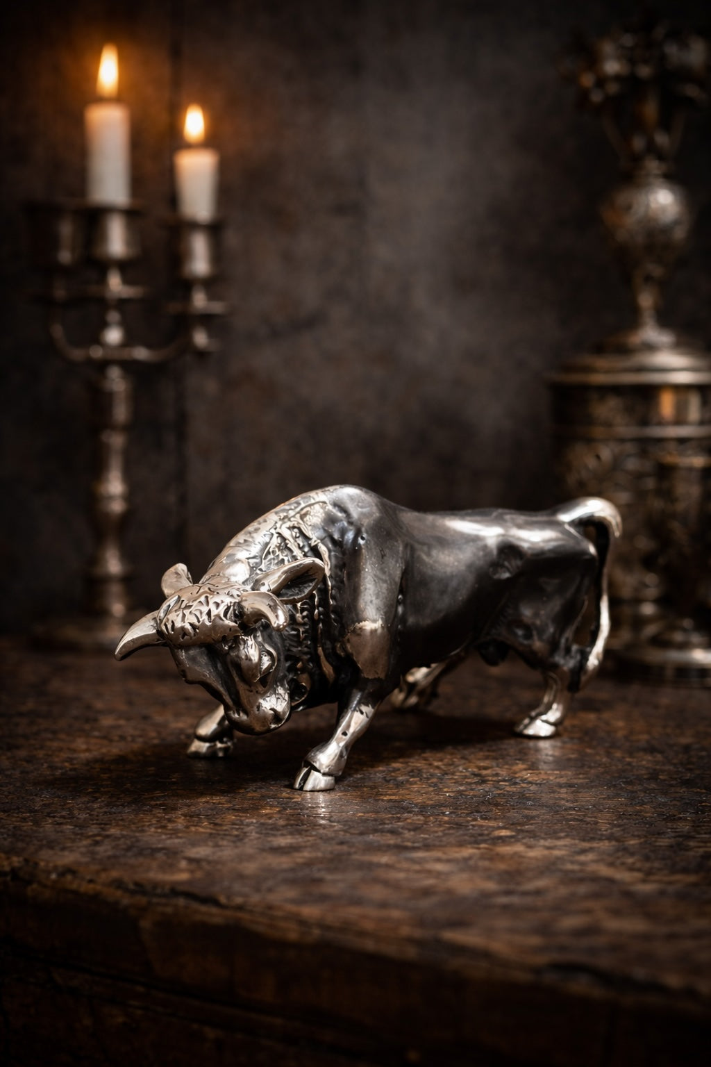 925 Ayar Saf Gümüş Boğa – El Yapımı Dekoratif Obje